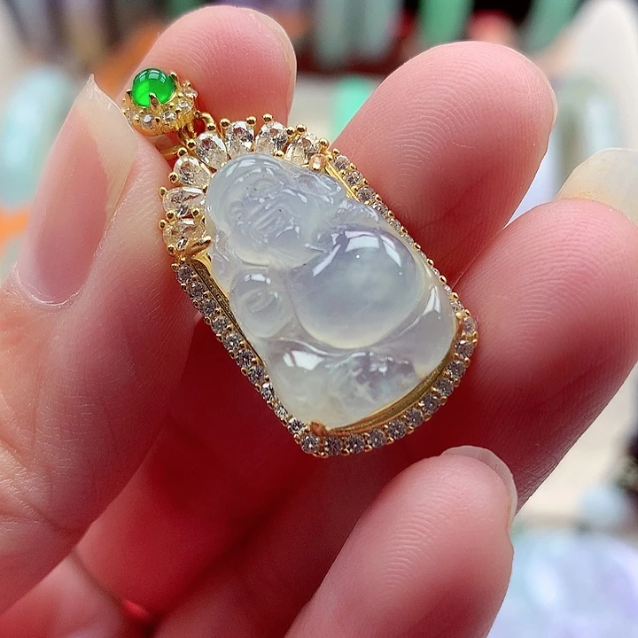 颈饰银S925镶嵌翡翠翡翠