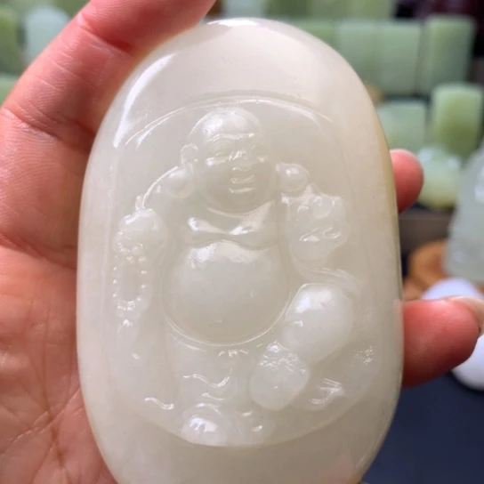 石材方解石手把件