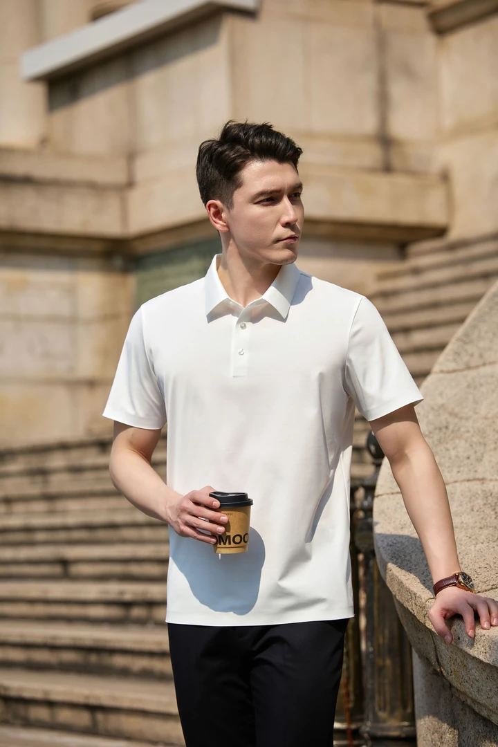 【意奢高定凉感液氨】高弹男士短袖POLO衫丝光无痕轻柔免烫保罗上衣