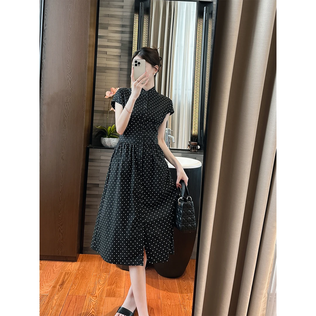 波点通勤日常气质连衣裙-21594