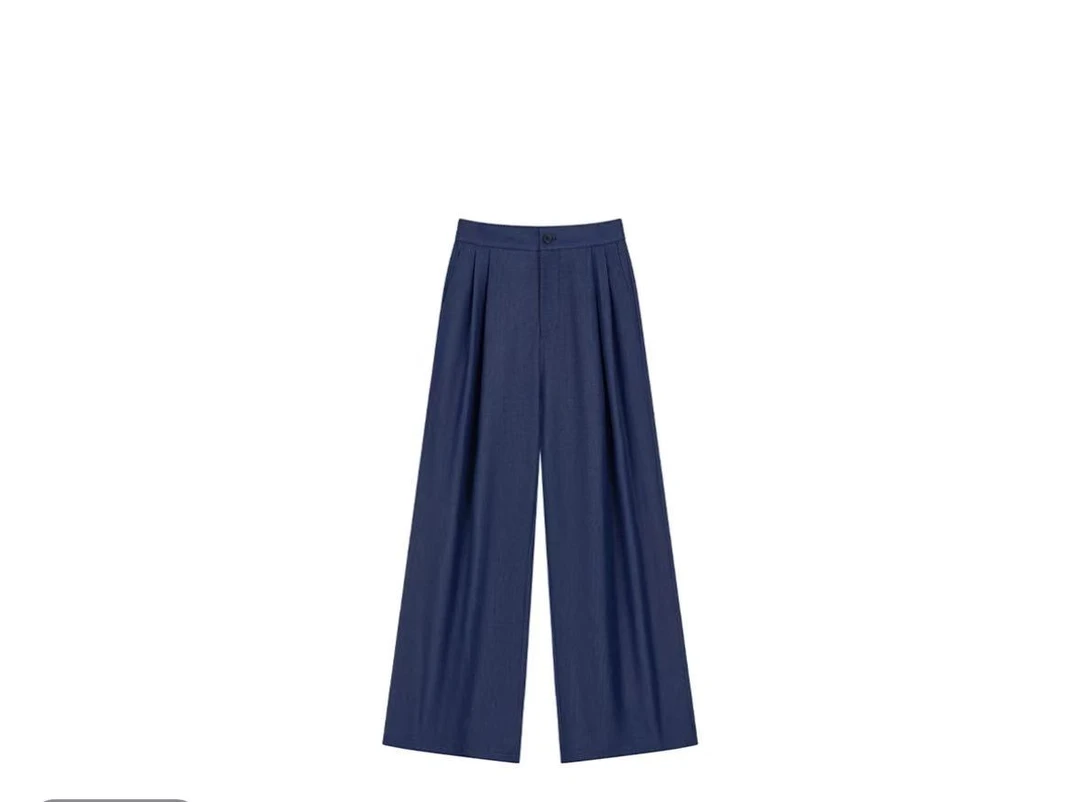 牛仔阔腿裤女春夏2025新款高腰垂感宽松直筒休闲西装拖地裤W002