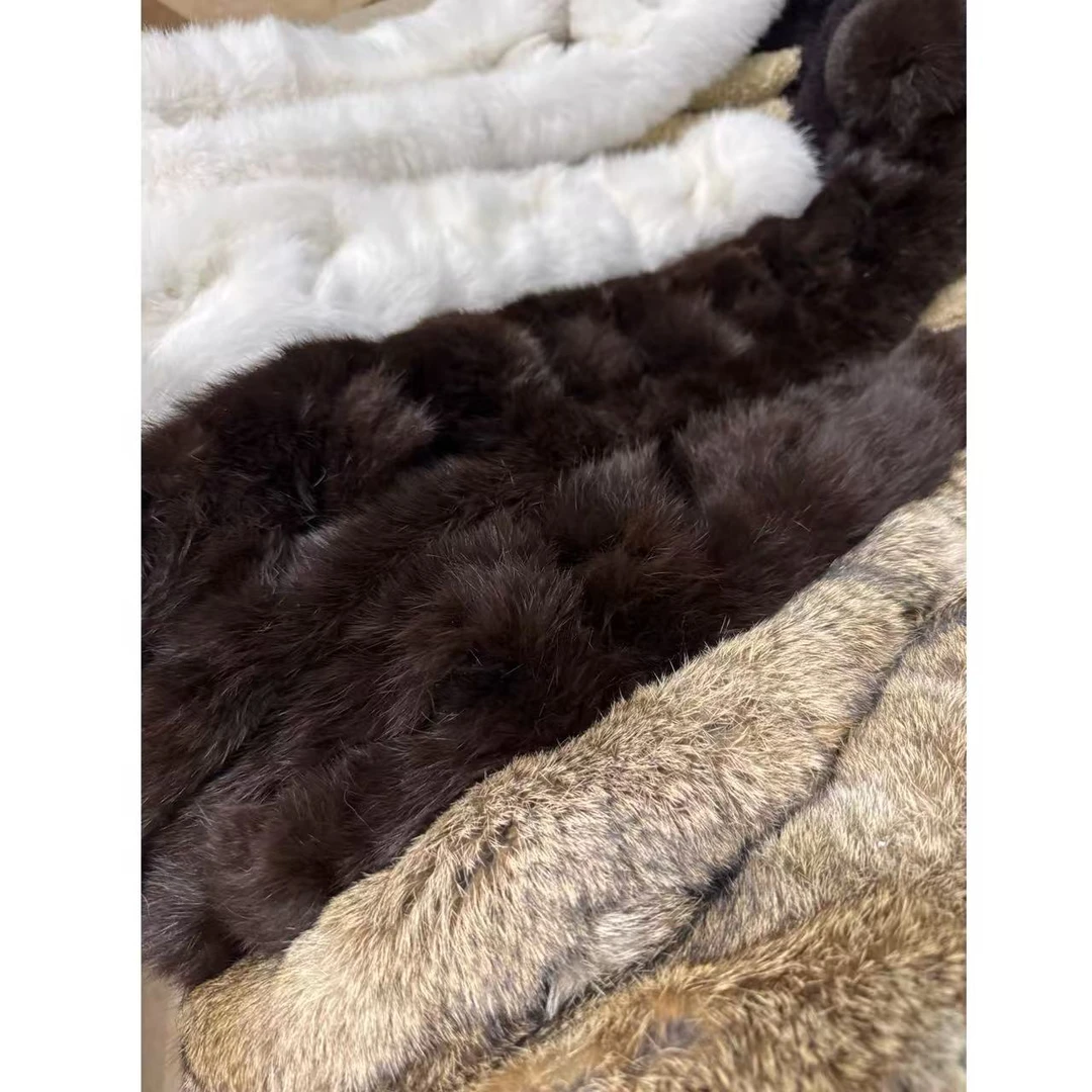 真毛！兔毛围巾冬保暖高级感兔毛加厚简约保暖气质兔毛围脖皮草