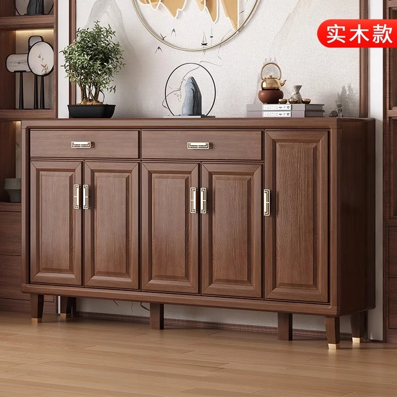 纯实木鞋柜中式家用门口实木入户玄关柜大容量靠墙客厅木质储物柜