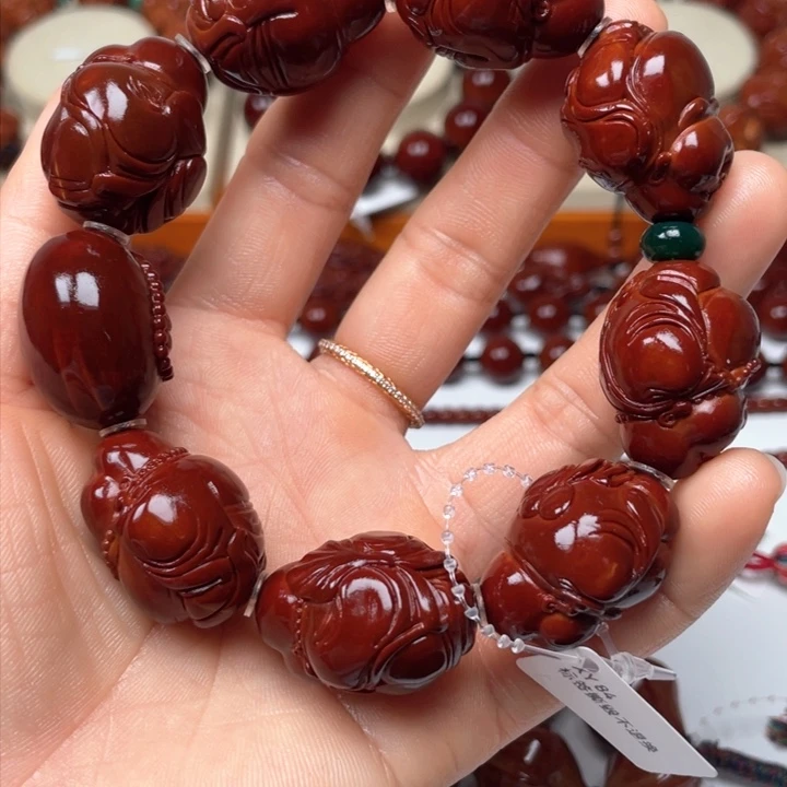 橄榄核手串文**?包浆玉化