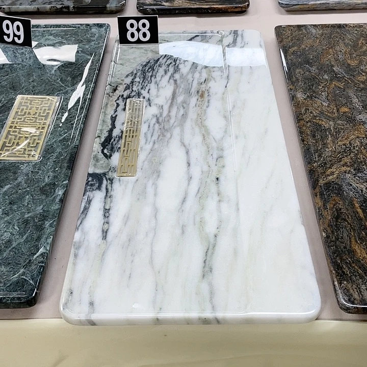 天然奢石龙纹绿80*35*1.8奢石茶盘