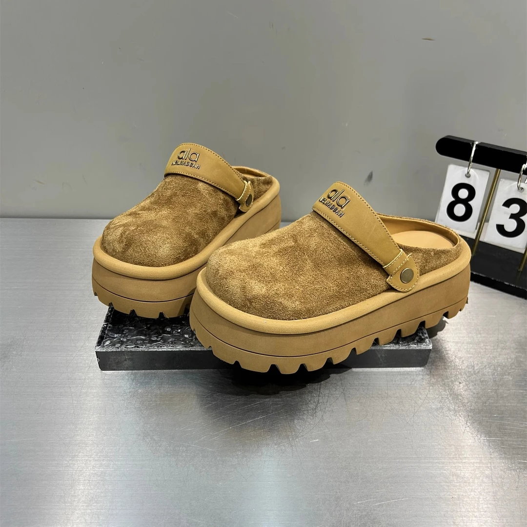 厚底勃肯鞋女2025新款秋季复古百搭懒人半拖鞋两穿小个子包头拖潮