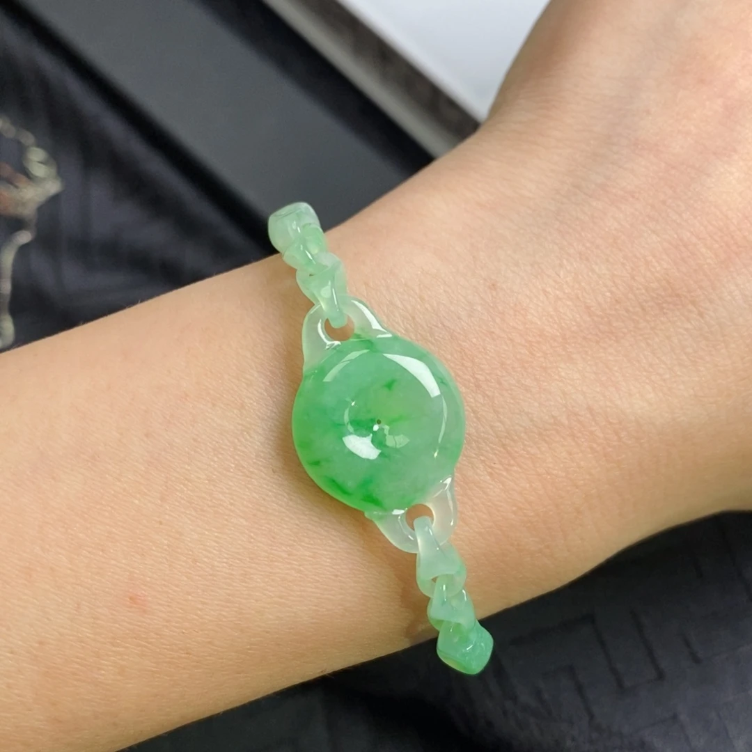 翡翠裸石飘花拉环