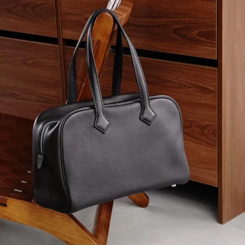 高级感通勤大包tc真皮维多利亚包大容量托特包女旅行手提包电脑包