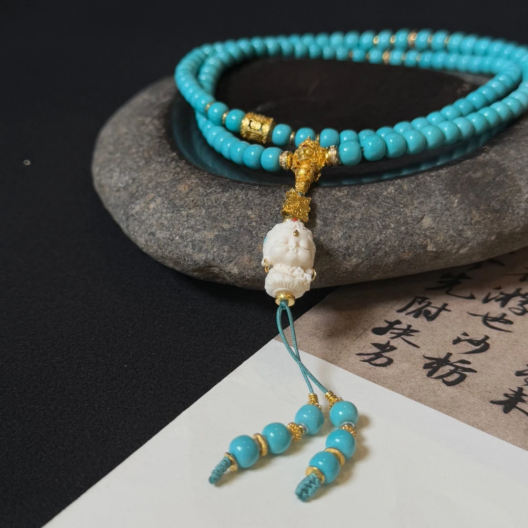 【玺┃云雪】绿松石项链5mmYYB0034（多样性发一）