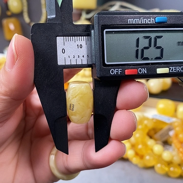 琥珀未镶嵌裸石桶珠