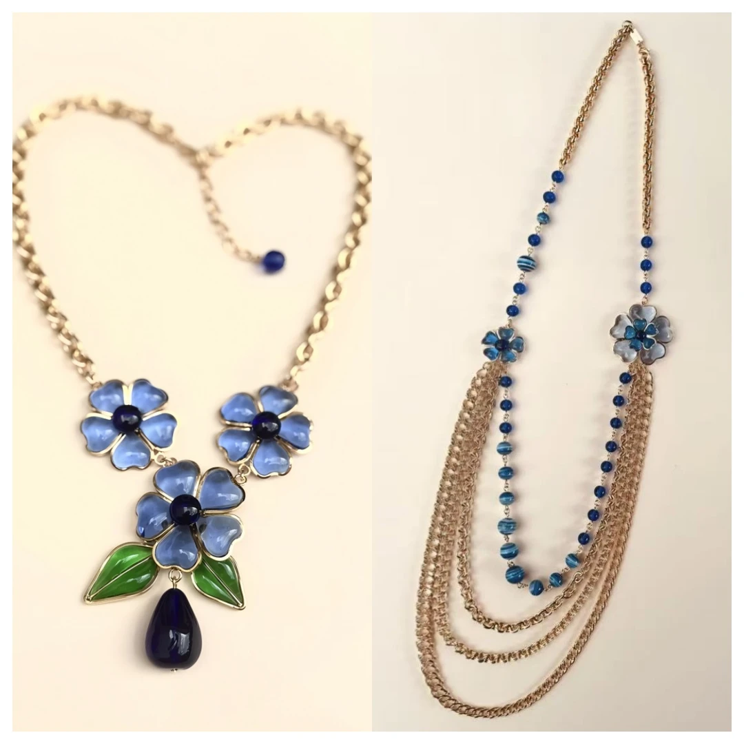 铜合金琉璃耳饰 【法国进口】 AUGUSTINE PARIS古法琉璃2件套蓝色