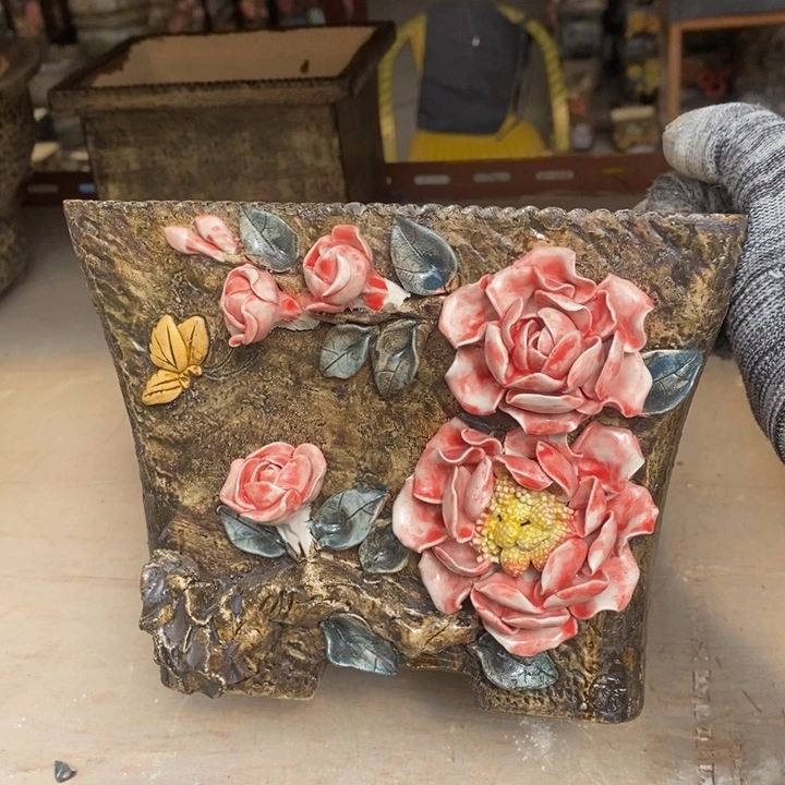 红陶青藤花器多肉花盆