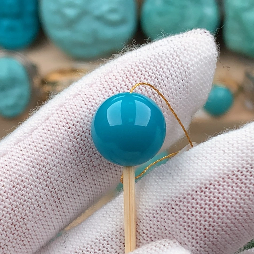 绿松石配饰未镶嵌圆珠卡11.5