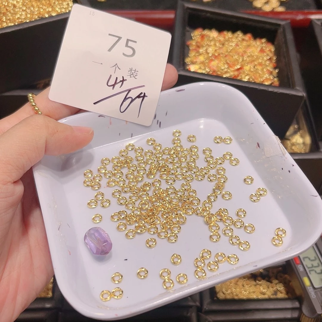 紫晶珠宝半成品银S925镀金镶嵌75