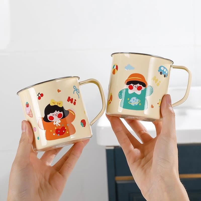 316L不锈钢儿童漱口杯家用可爱卡通男孩女孩刷牙杯防摔宝宝洗漱杯