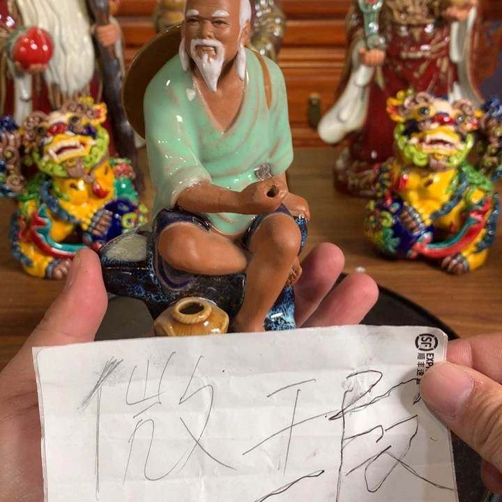 摆件陶瓷禅意渔翁