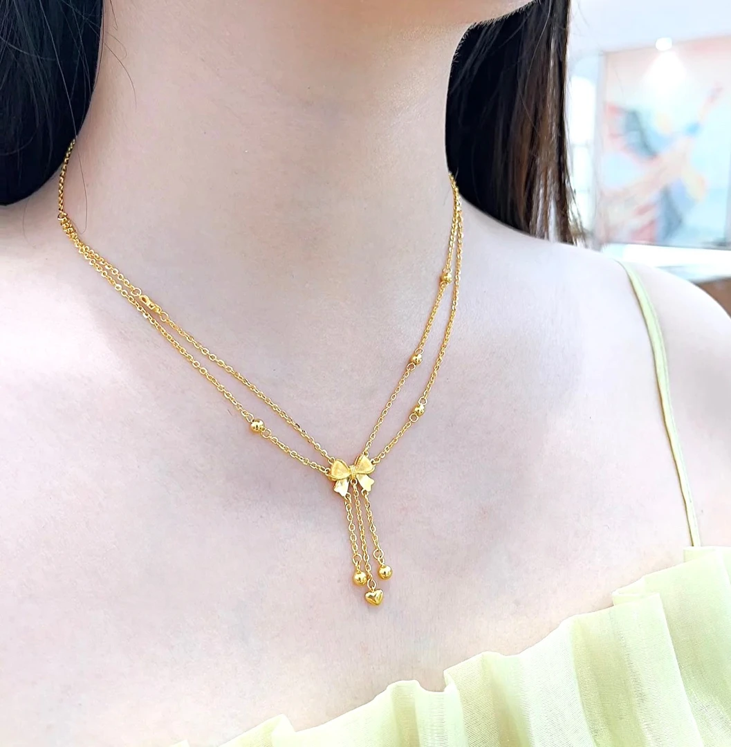 足金999古法金在逃公主套链