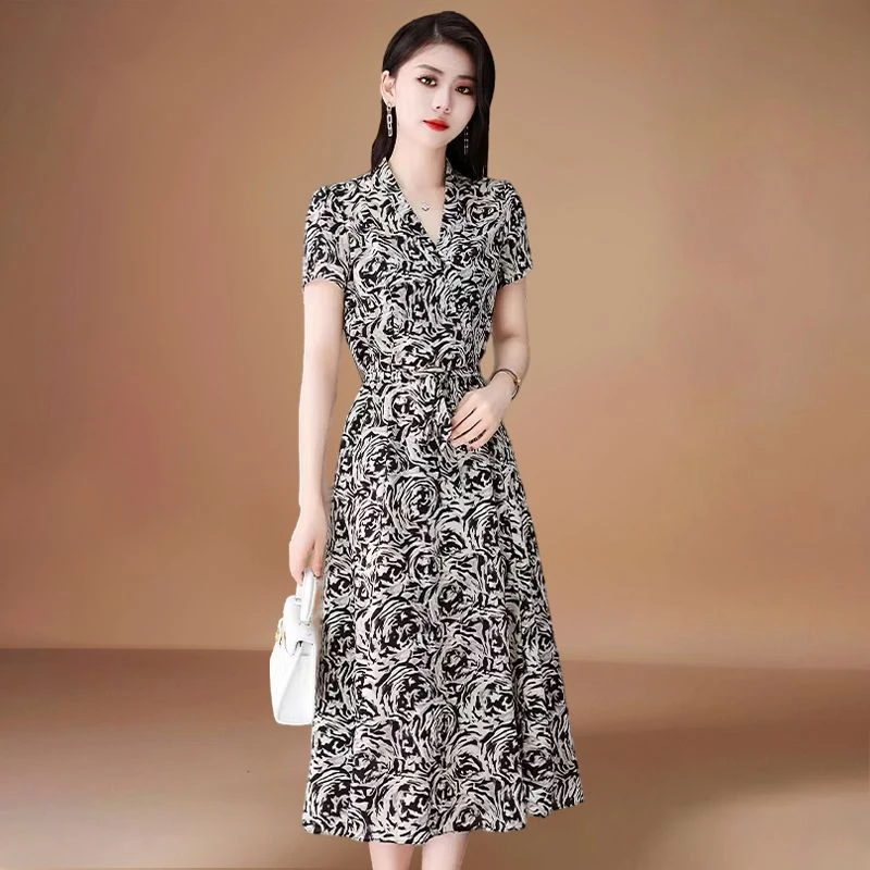 雪纺连衣裙女装夏季2025新款今年流行爆款广州十三行高端品牌裙子