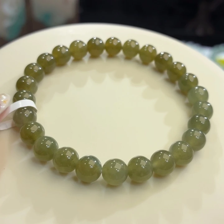 翡翠未镶嵌手链冰胶寿黄卡7.4