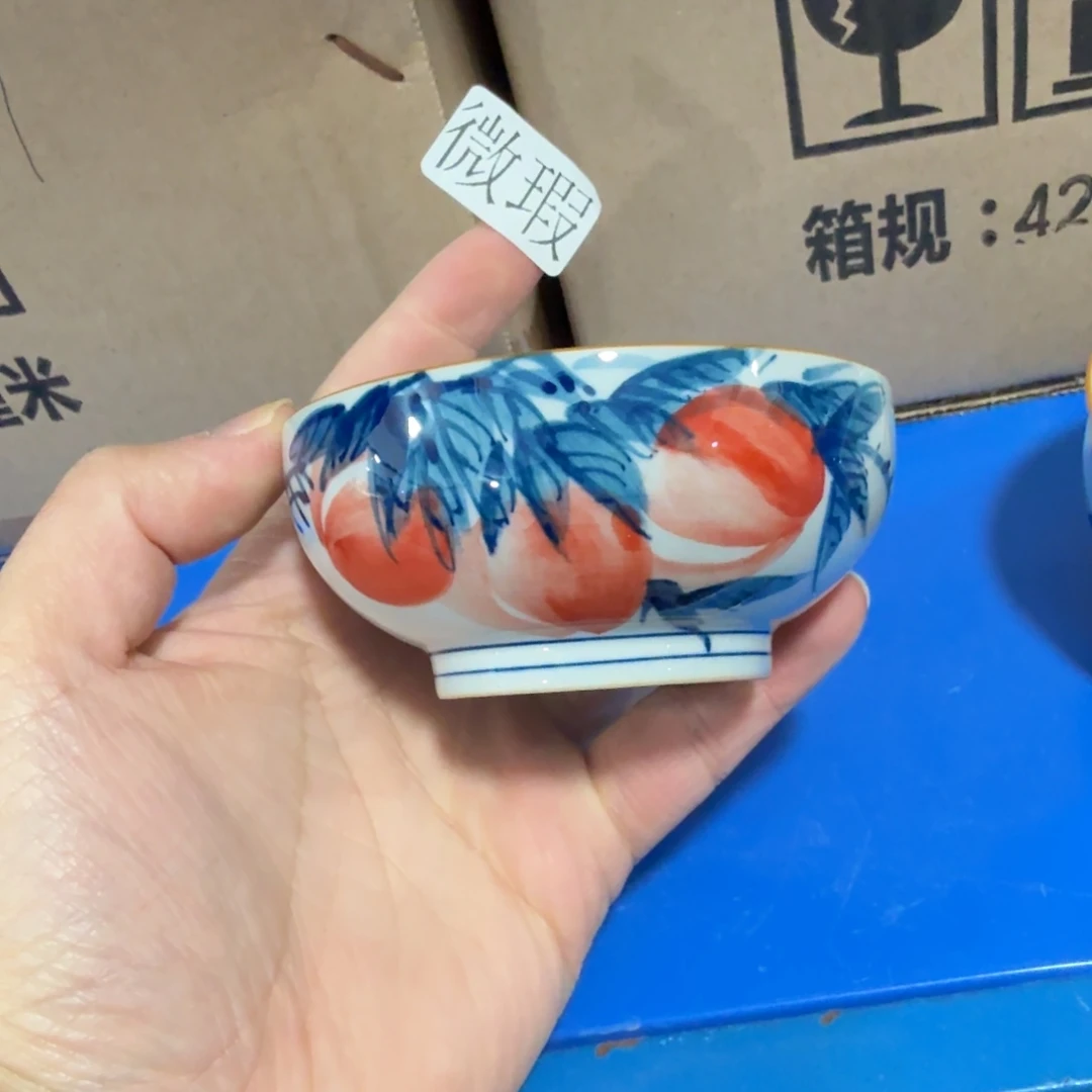 釉下手绘茶具微瑕