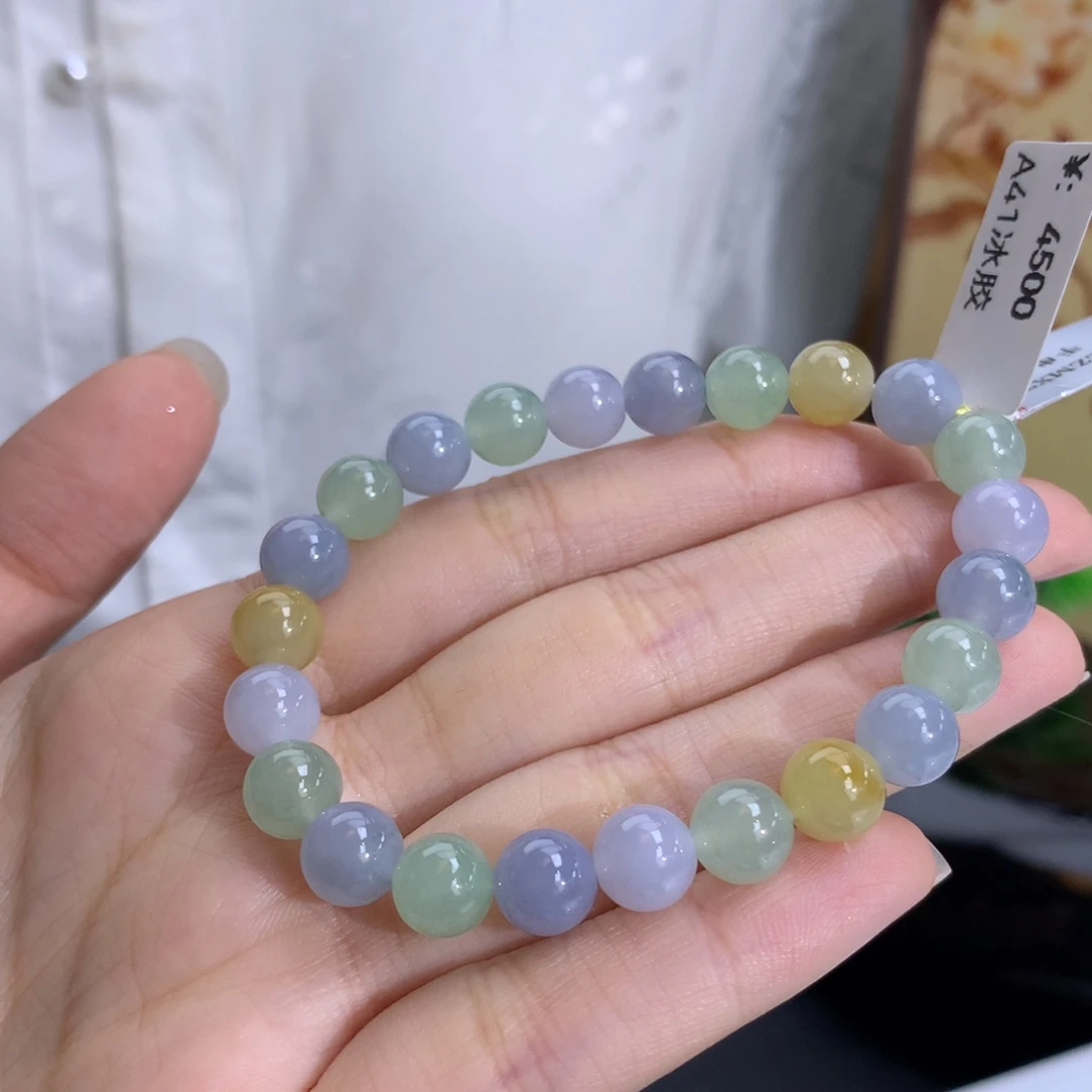 未镶嵌手串翡翠卡8.0冰润胶多宝手串