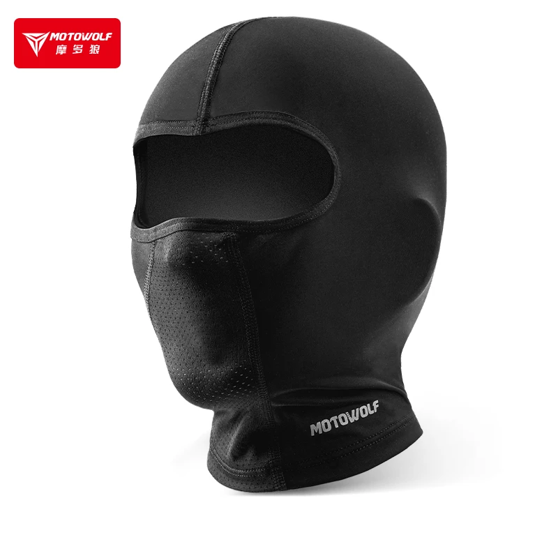 摩托车面罩黑狼冰丝骑行头套户外四季防晒透气速干小帽