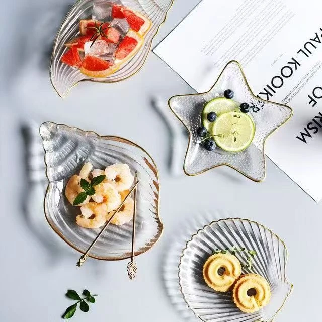 创意水果盘家用玻璃水晶零食盘子网红果盘北欧风ins点果盘