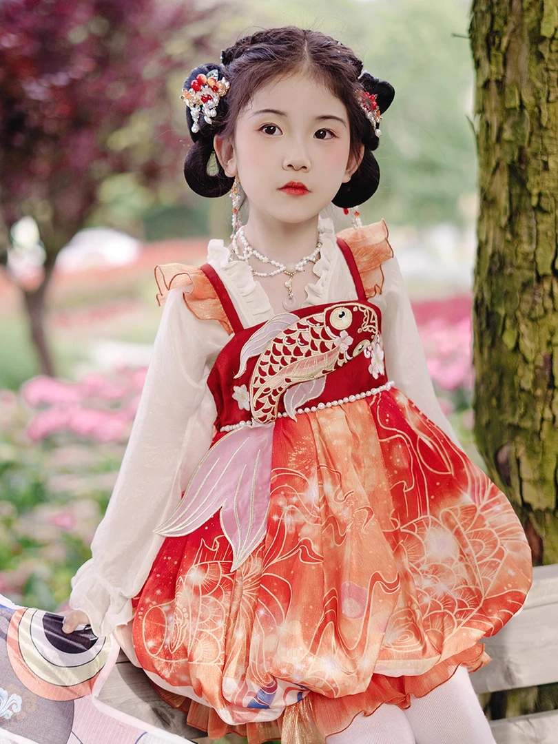 洛竹清仓女童汉服3-6岁幼儿园小女孩日常可穿夏款中秋儿童节汉服