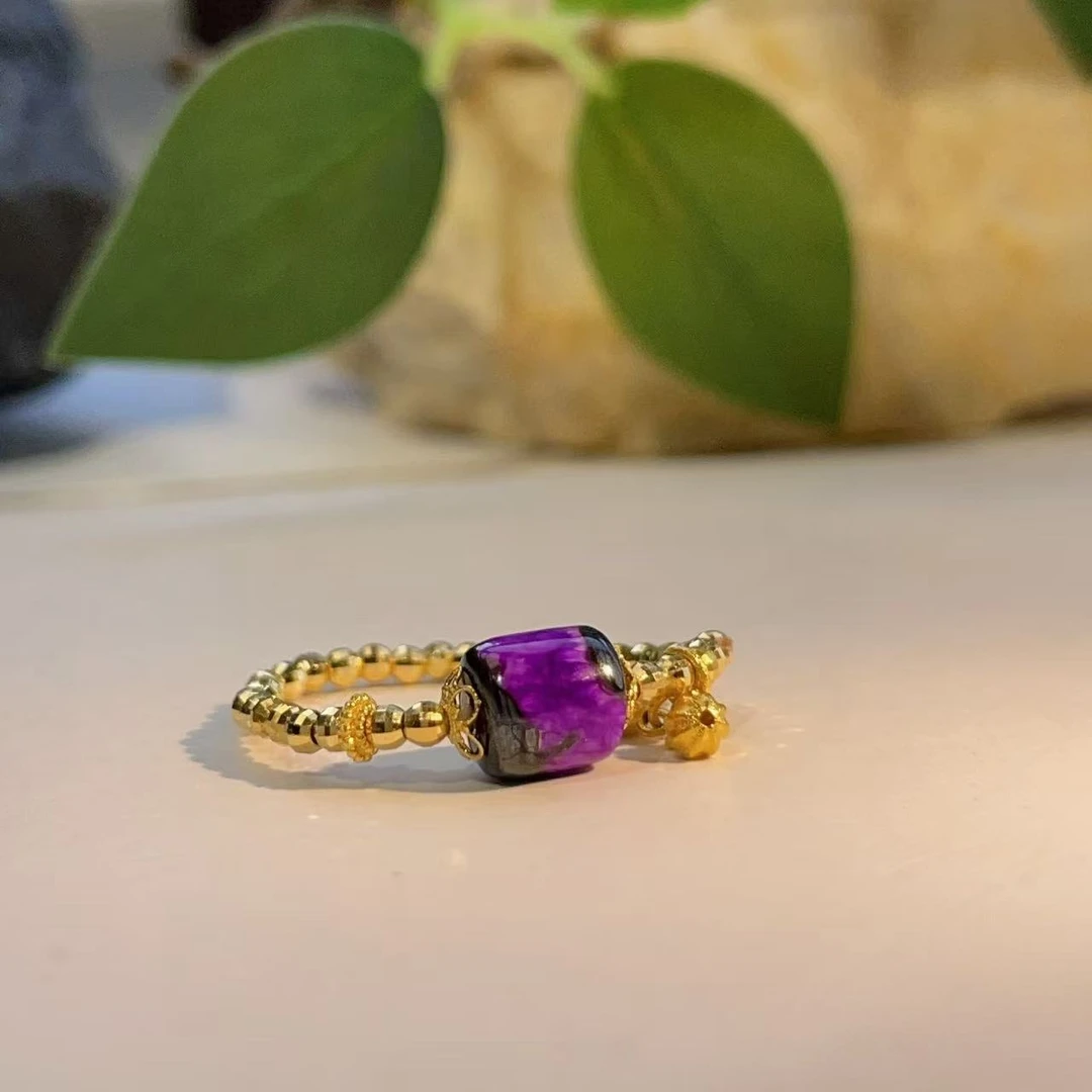 舒俱来火焰丝绒桶珠戒指/18k/5-6mm/AZB4139/（柏林）