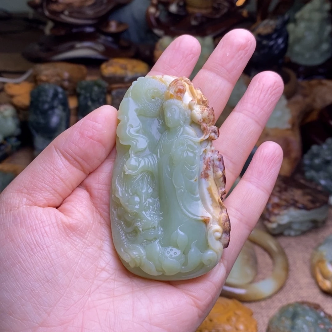 新***！岫岩河磨玉（透闪石质玉）未镶嵌挂件