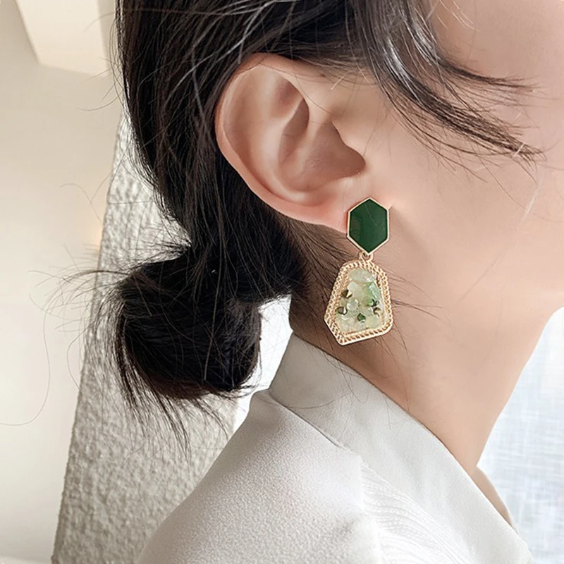 铜合金耳饰 【153】复古港风文艺优雅耳环女ins简约轻奢气质耳坠