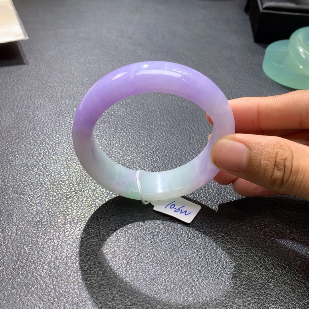 翡翠未镶嵌手镯轮胎紫5号