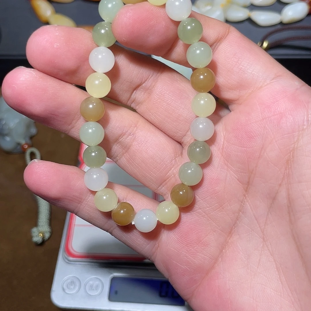 手链未镶嵌和田玉（糖玉）