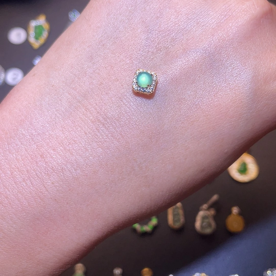 翡翠银S925镶嵌吊坠(不含链)