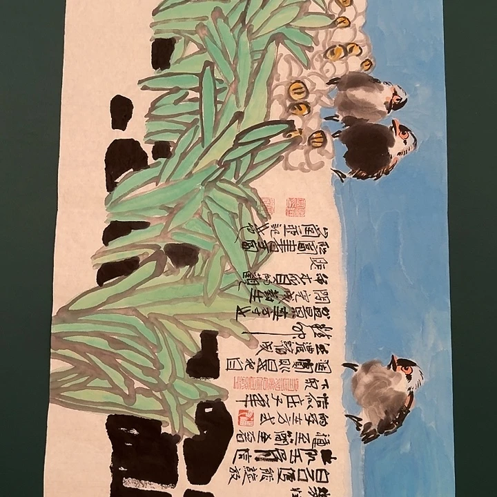 国画邹老师画作画作