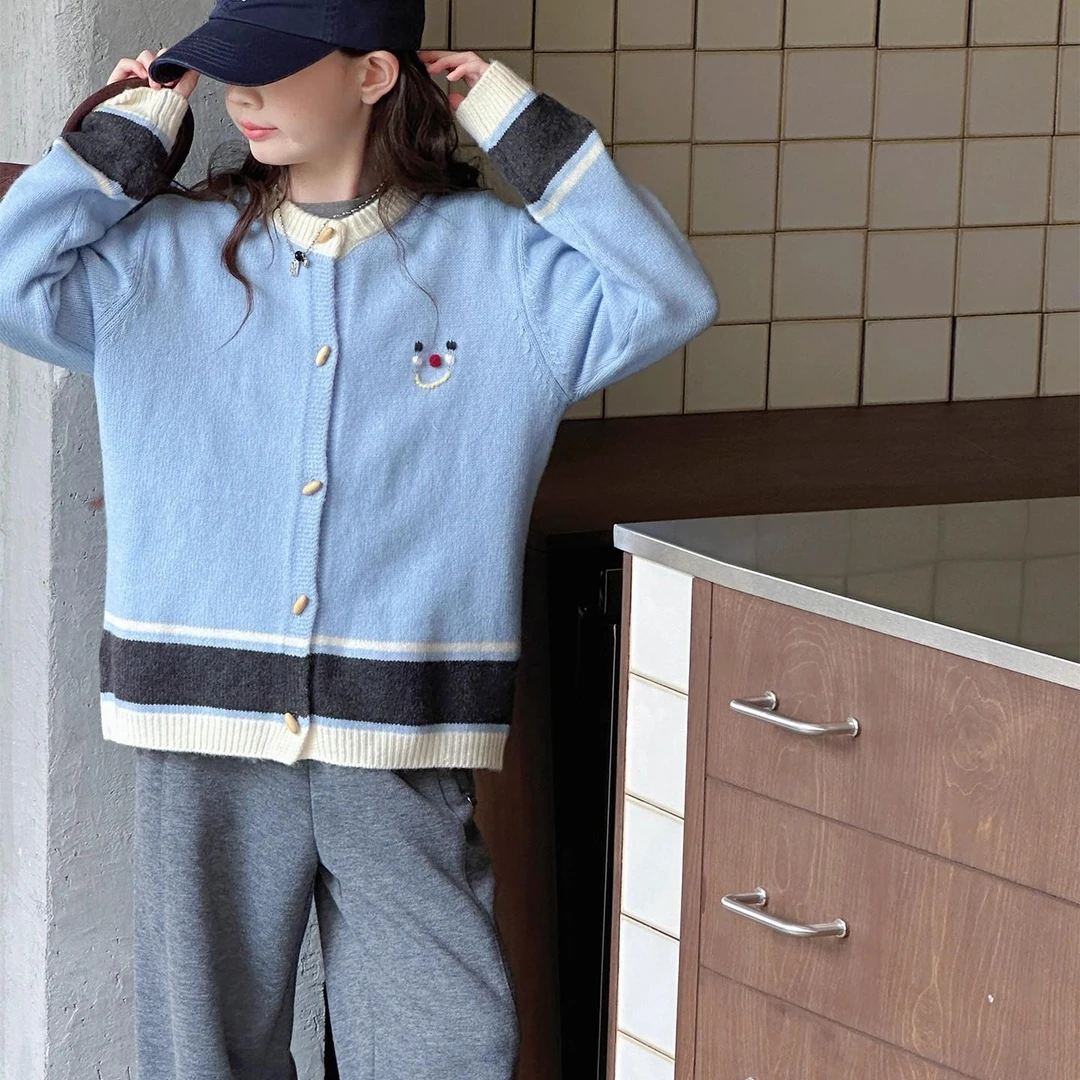 女童针织外套秋季2025新款女大童超好看韩系上衣儿童秋装毛衣开衫