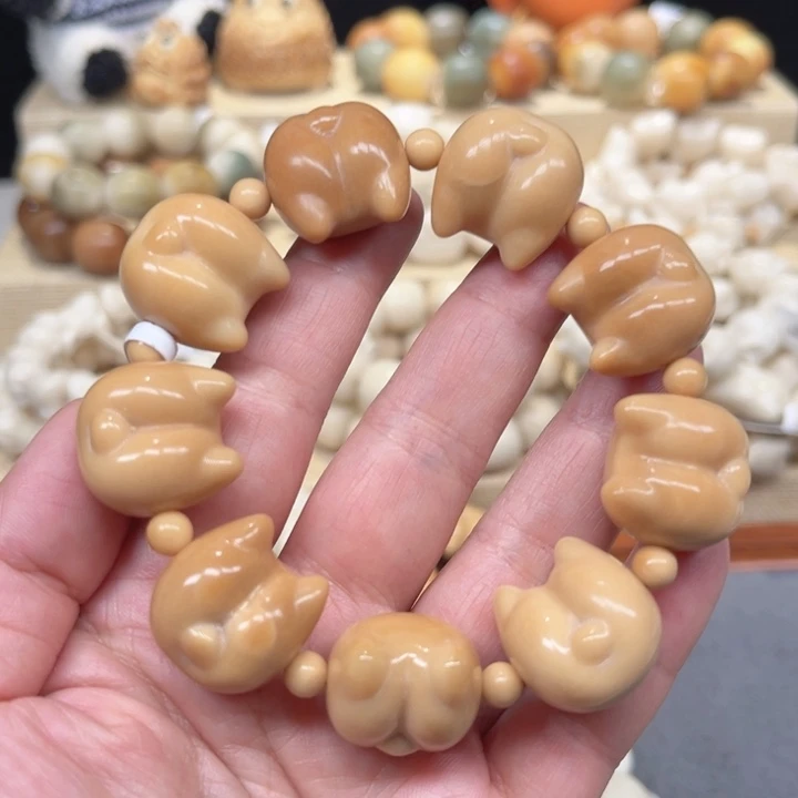 菩提根/象牙果手串柯基屁屁微瑕2-5-5