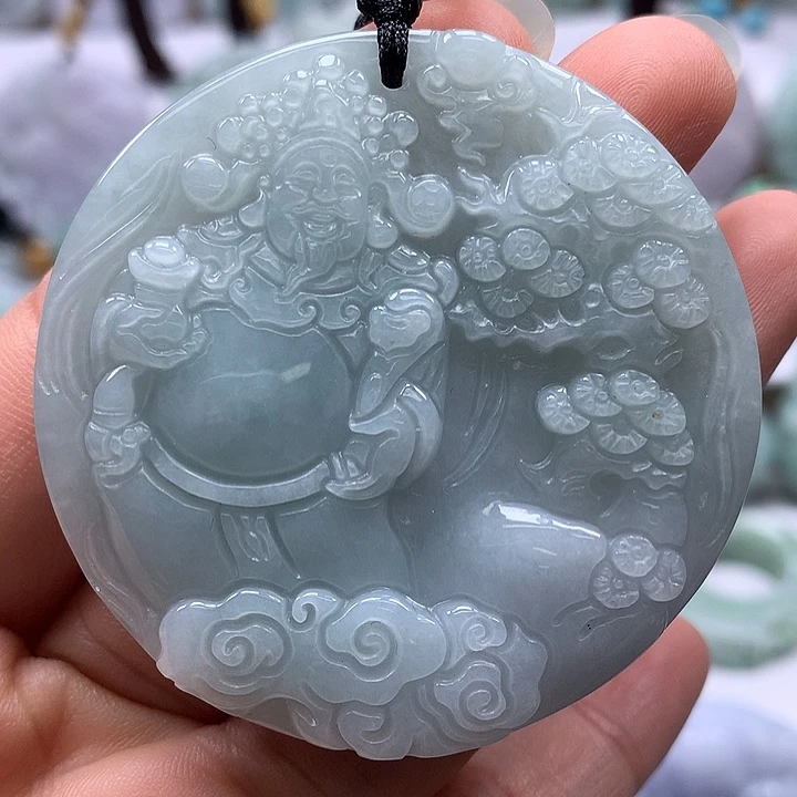翡翠未镶嵌颈饰财神爷福利