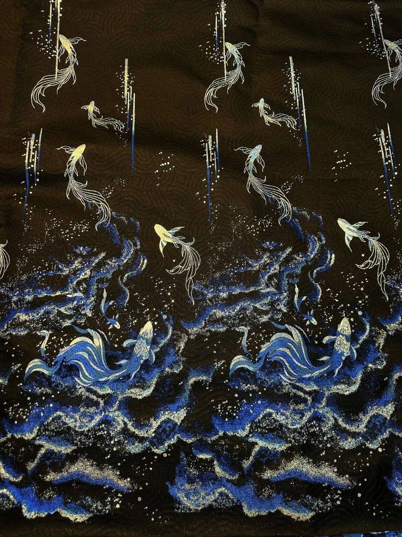 北冥有鱼锦云间宋锦面料提花国风宋锦布料做包包发夹葫芦DIY