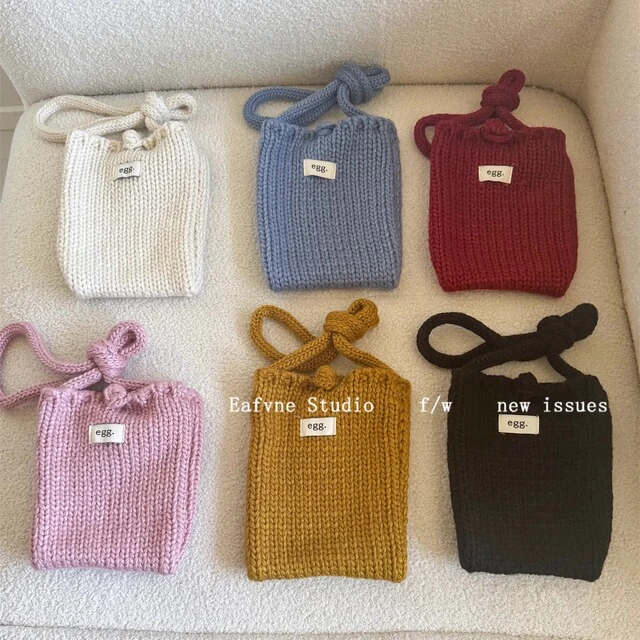 手工编织手机包遛弯小包女秋冬迷你氛围感便携毛线针织单肩斜挎包