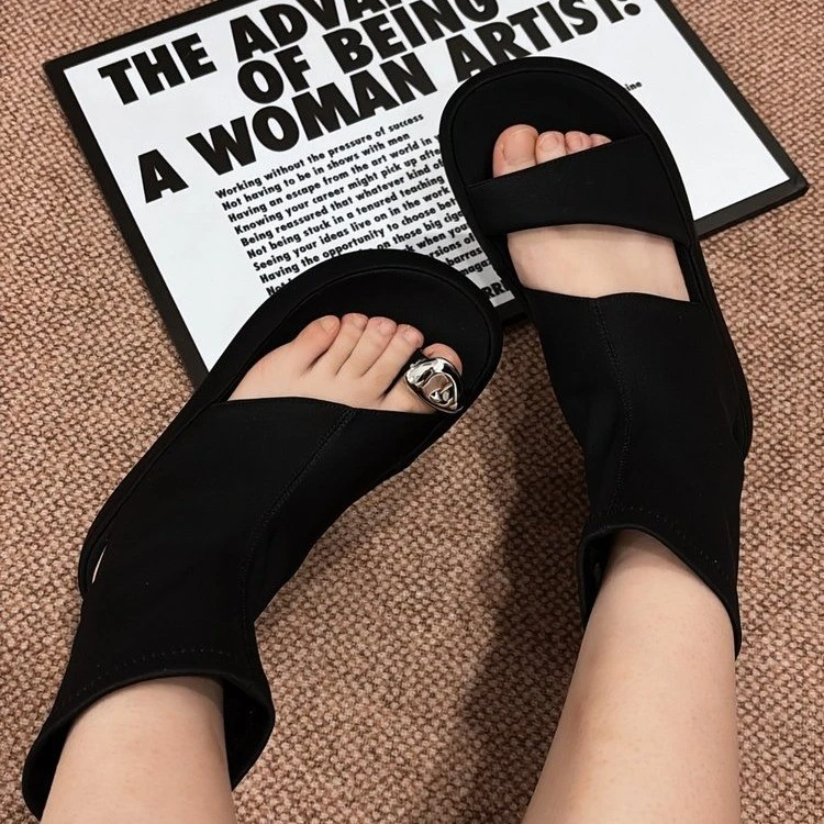 【小橙子专属】增高5cm“鸽子蛋瘦瘦凉靴”短靴高帮韩版舒适弹力靴女