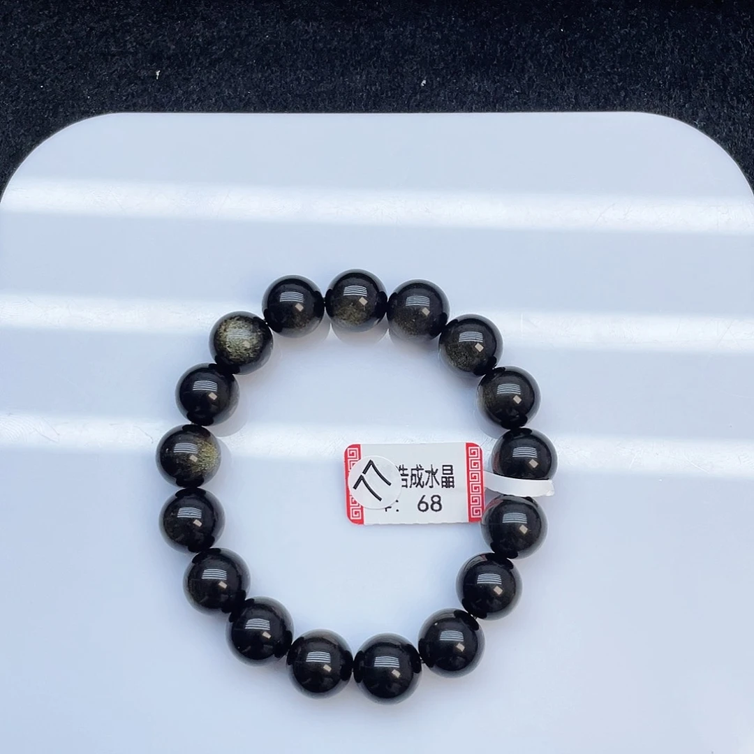 水晶手链未镶嵌金曜石11mm+