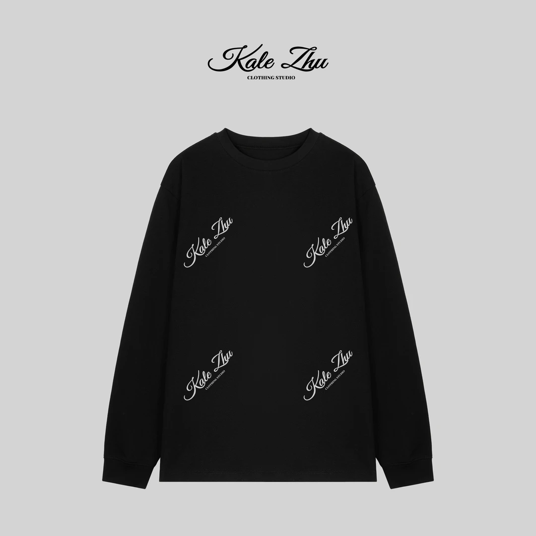 【KALE ZHU】休闲简约横线圆领长袖t恤 KZZA1T206
