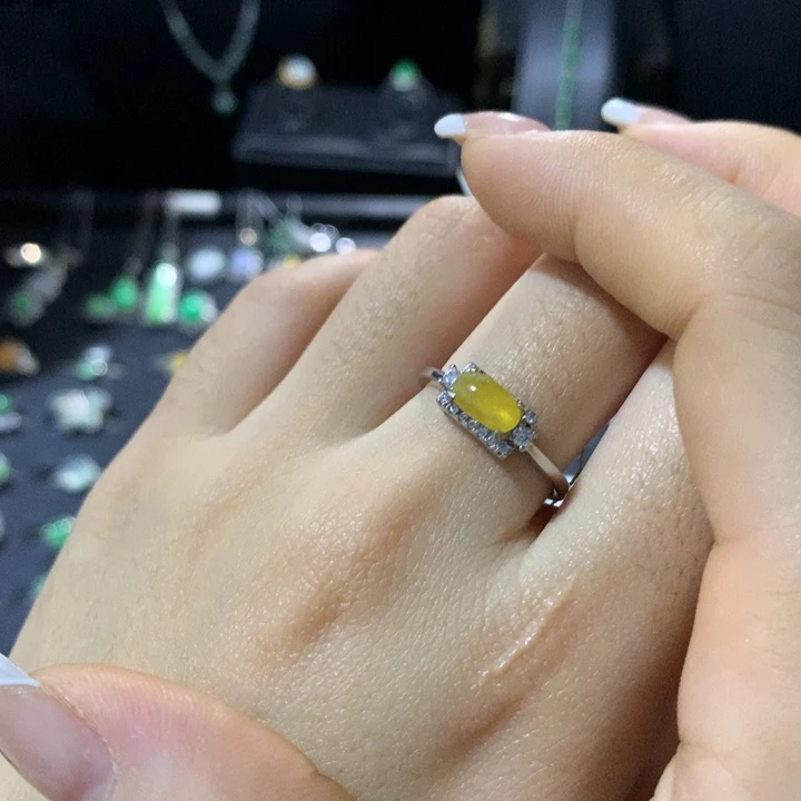 翡翠银S925镶嵌戒指