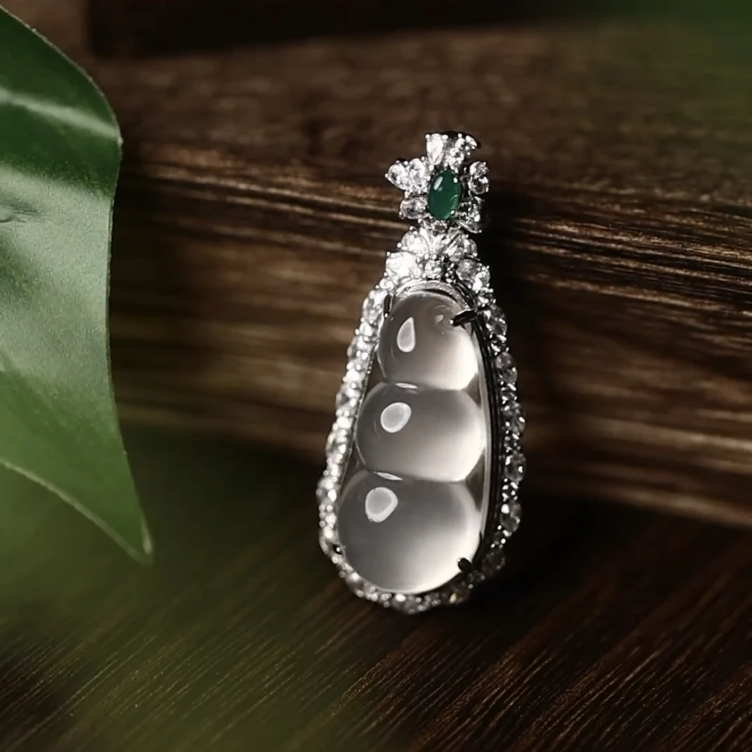 高冰宝石光镶嵌款福豆