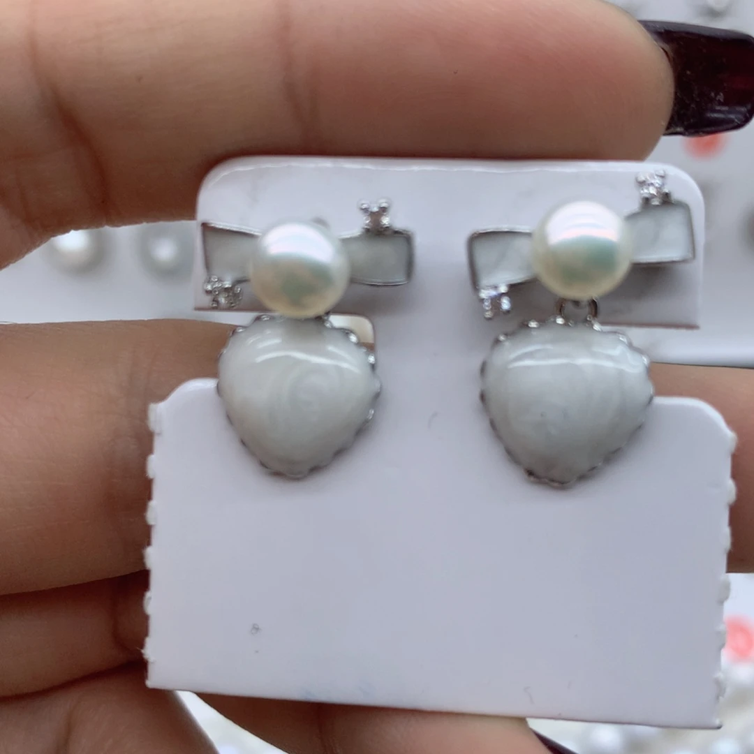 北***风耳饰合金淡水珍珠