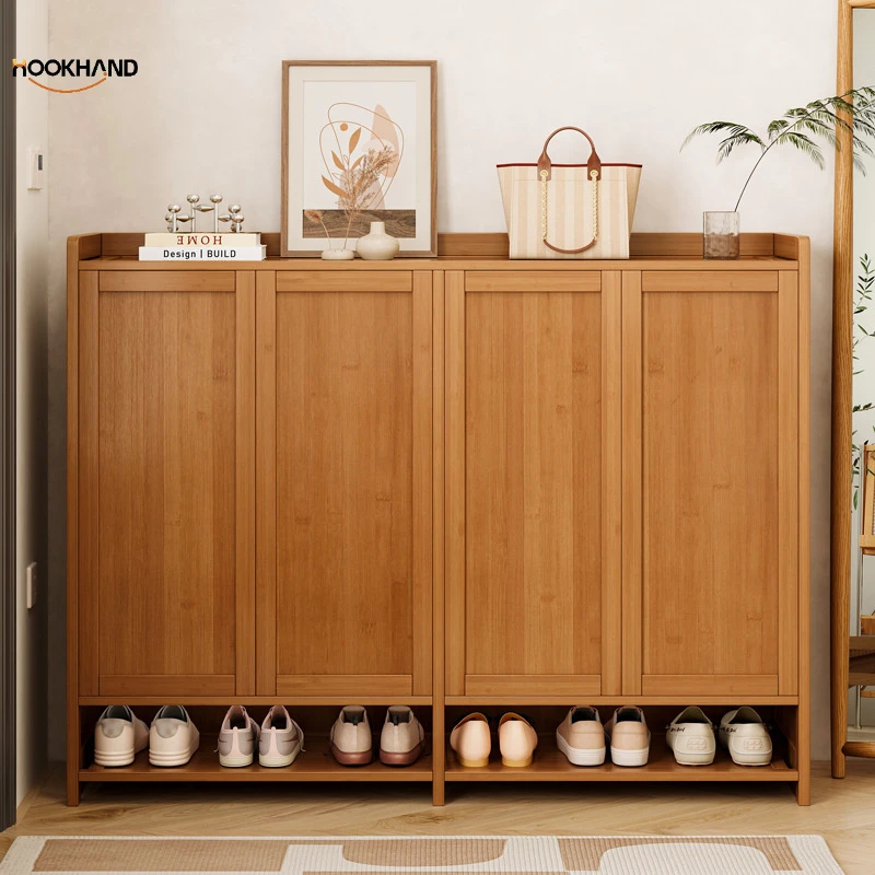 实木鞋柜家用门口入户楼道外大容量收纳经济型新款简易防尘鞋架子