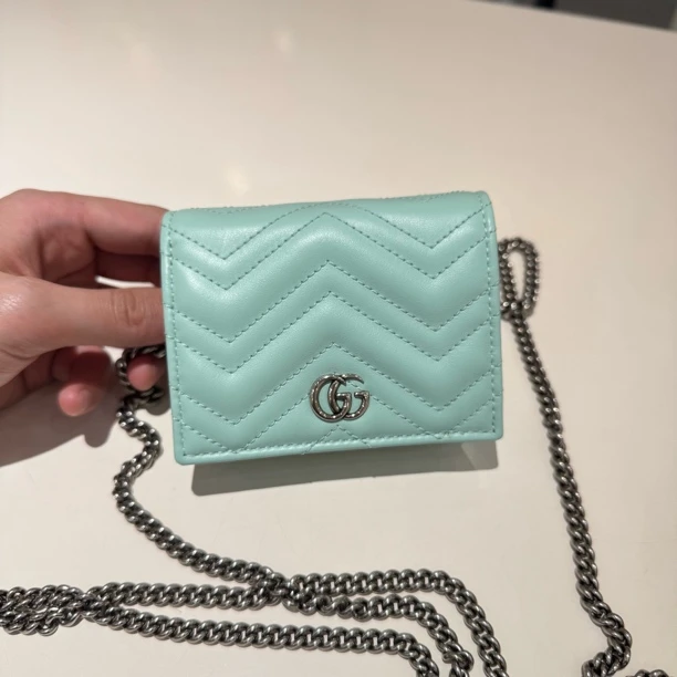 99新 GUCCI/古驰 古驰 Gucci 马蒙 链条卡包 钱包