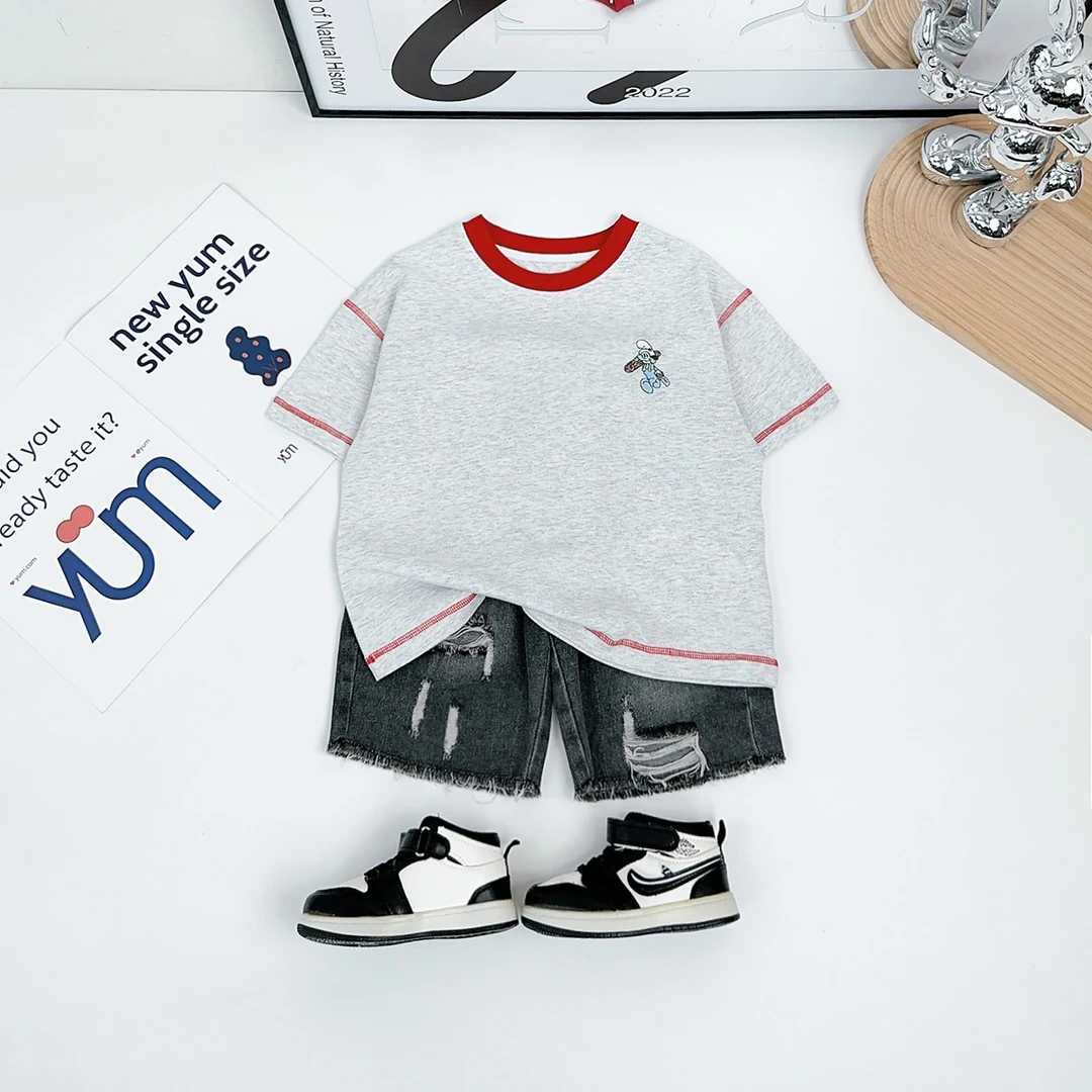 儿童短袖T恤夏季男童2025新款洋气宽松宝宝潮DMC7570悠悠童话童装