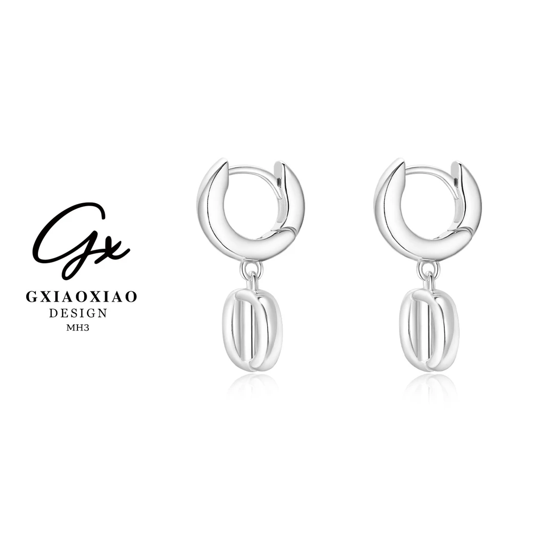 铜合金耳饰 GXX 【塞纳河日落】法式高級感簡約百搭豬鼻子耳环 MH3